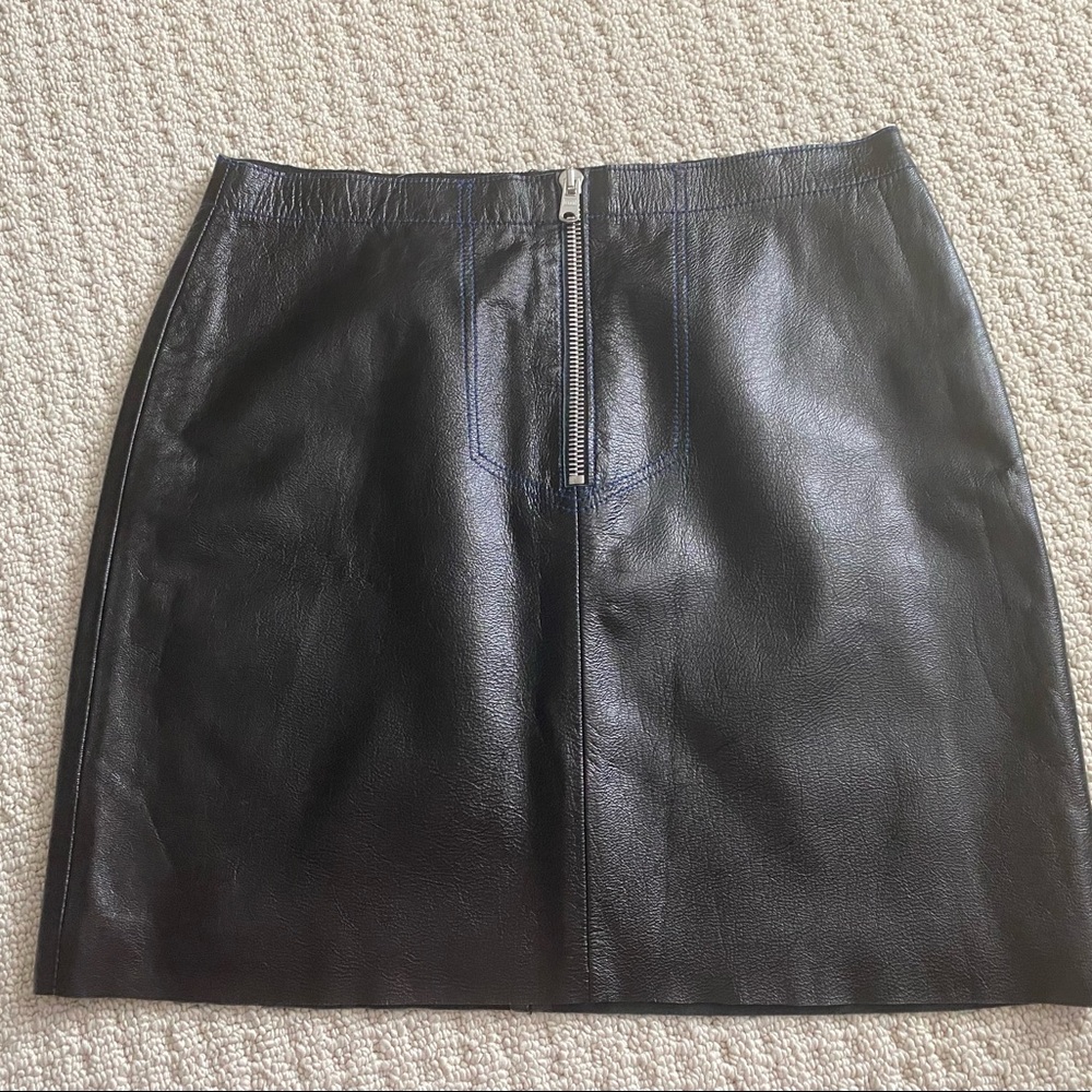 Sandro Black Lamb Leather Mini Skirt